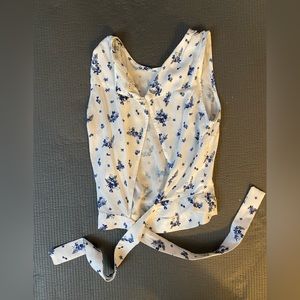 Jack Wills Cropped Front Tie Top, Size 0